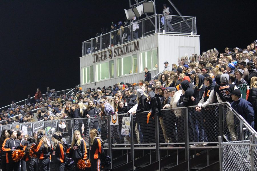 The Erie student section anticipates kickoff of the first home playoff game in 9 years.