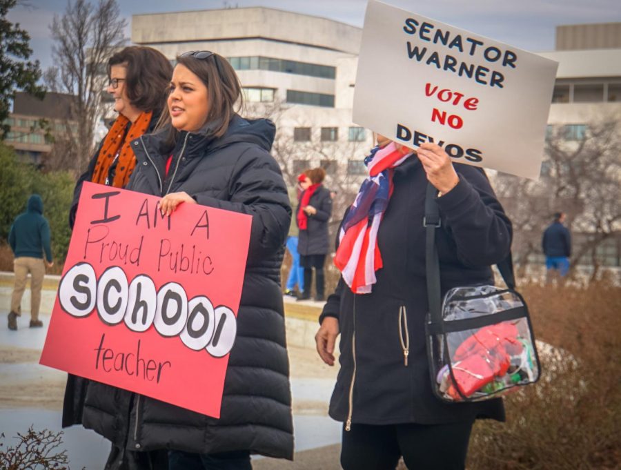 Teacher+Protests+in+Washington-+Betsy+DeVos