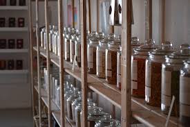 picture of a shelf inside a bulk store.